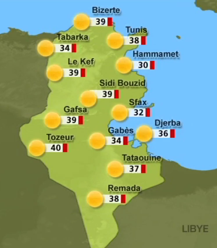 Météo Tunisie Les températures du jeudi 3 août par région Directinfo