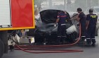 Tunisie : Un véhicule en feu dans un parking au Lac (vidéo)