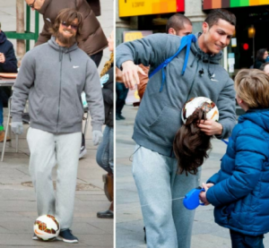 VIDÉO : Ronaldo surprend un enfant en se faisant passer pour un mendiant