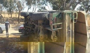 Le Kef : Sept soldats légèrement blessés dans le dérapage de leur camion militaire