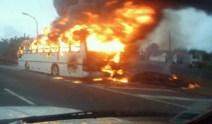 Tunisie : Un bus prend feu à Kalaa Seghira