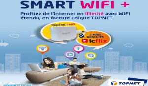 TOPNET lance le SMART WIFI +, 1ère offre d’accès à l’internet en illimité avec large couverture WIFI et contenu vidéo