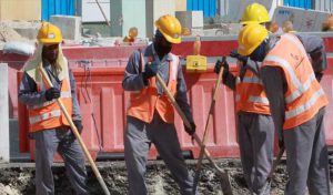 Tunisie – Kébili : Marche des ouvriers de chantier
