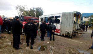 Accident de Jebel Jelloud : Sit-in à Béni-Khiar contre le mandat de dépôt émis à l’encontre du chauffeur du bus de la SRTGN