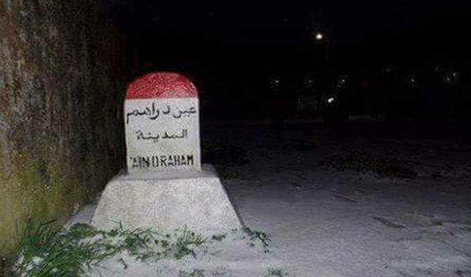 Premières photos des chutes de neige dans le nord de la Tunisie