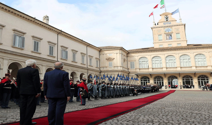 Béji Caïd Essebsi reçu au Palais Présidentiel Quirinale à Rome