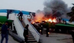 Ben Arous : La carcasse de l’avion exposé au parc d’El Mourouj ravagée par un incendie