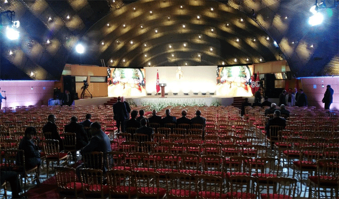 En photo : Le palais des Congrès avant l’arrivée du président Beji Caïd Essebsi