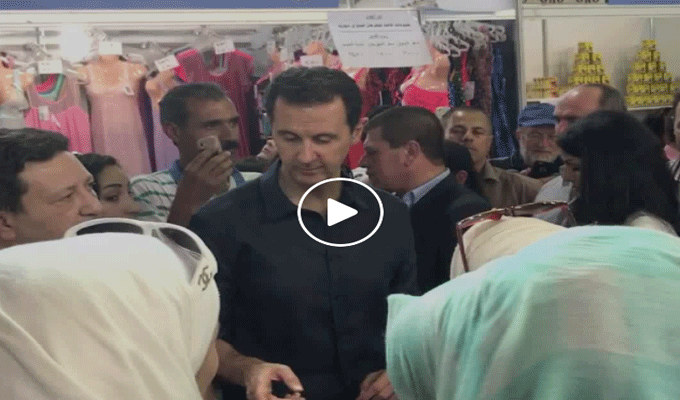 Bachar Al-Assad en visite au festival ‘Made in Syria’, vidéo