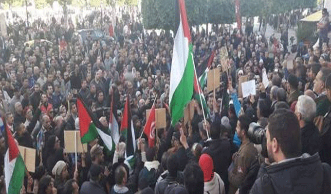 Rassemblement de masse à Tunis en soutien au peuple palestinien