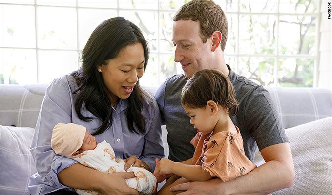 Mark Zuckerberg et Priscilla Chan accueillent leur second enfant, August