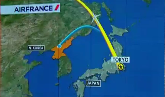 Le dernier missile nord-coréen frôle un avion de la compagnie Air France