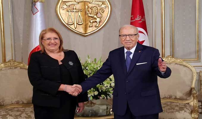 Tunisie : Béji Caïd Essebsi s’entretient avec son homologue maltaise
