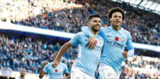 Manchester City, la joie d'Aguero et Sane