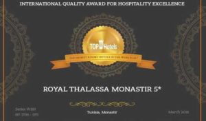 Tourisme: Le Royal Thalassa Monastir dans le TOP 100 des meilleurs hôtels au monde