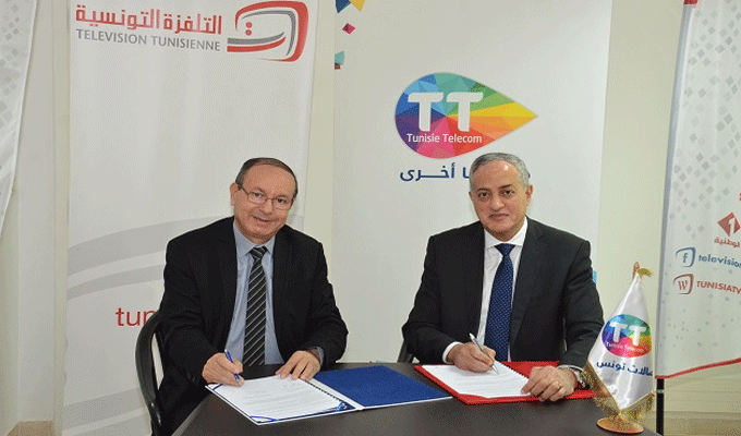 Signature d’une convention de partenariat entre Tunisie Telecom et la Télévision Tunisienne