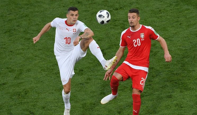 Mondial-2018: La Suisse bat la Serbie (2-1) et rejoint le Brésil en tête du Groupe E