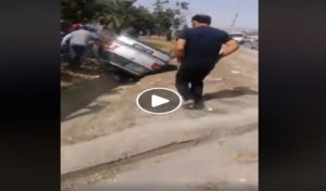 Tunisie -accident sur la route X : Le conducteur bloqué dans son véhicule (vidéo)
