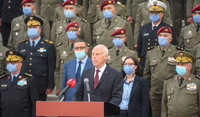 Tunisie: Kais Saied à l’Académie militaire de Fondouk Jedid