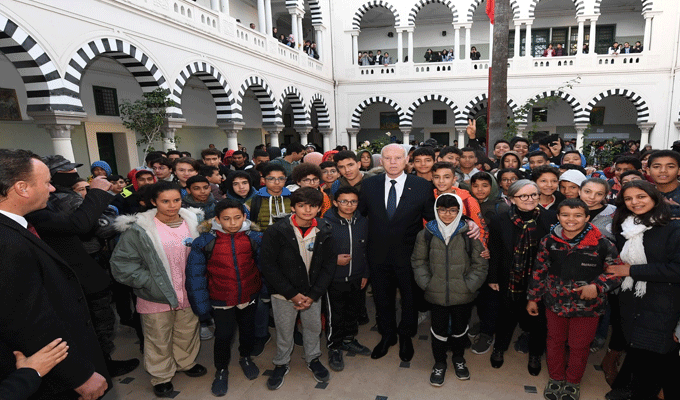 Tunisie: Visite du président de la République au collège Sadiki et au palais du gouvernement à la Kasbah