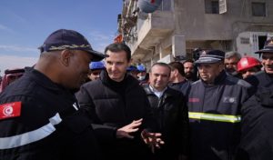 Syrie – Tremblement de terre : Bachar Al-Assad au côté de la protection civile tunisienne