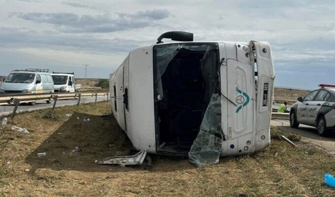 Monastir: 23 blessés dans le dérapage d’un bus de transport privé