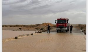 Interruption de la circulation : la route entre Kebili et Douz bloquée par les inondations