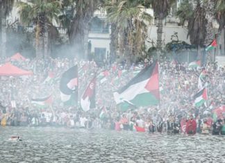 Sidi Bou Saïd : des milliers de Tunisiens soutiennent la Flottille pour Gaza