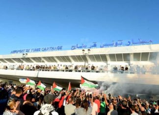 Accueil triomphal à Tunis pour les militants tunisiens libérés de la Flottille de la Liberté